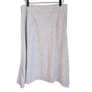 Gap Skirt Size 8 Pastel Purple Cotton Butterfly Embroidered Midi Y2K Cottagecore